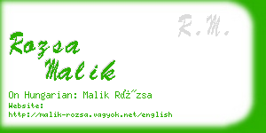 rozsa malik business card